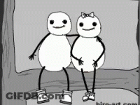 Black And White Man And Woman Sitting Together GIF