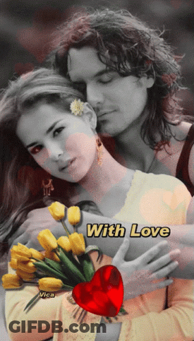 Black And White Man And Woman With Love GIF