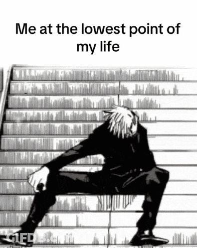 Black And White Man At Lowest Point Of Life GIF