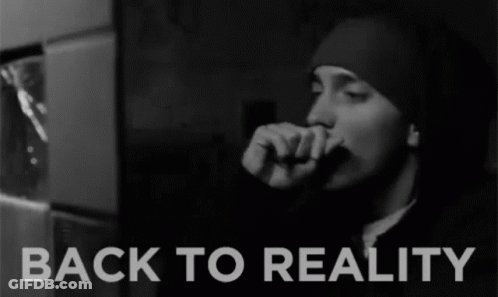Black And White Man Back To Reality GIF