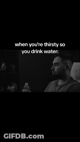 Black And White Man Drinking Water GIF
