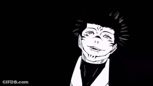 Black And White Man Face With Red Locks In GIF