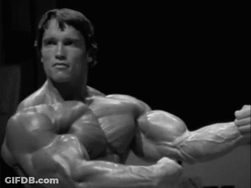 Black And White Man Flexing Muscles GIF