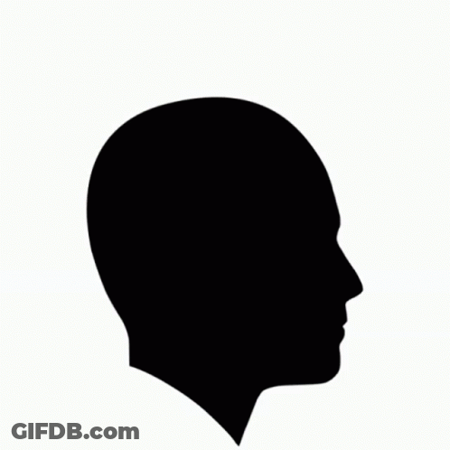 Black And White Man Head With Brain GIF
