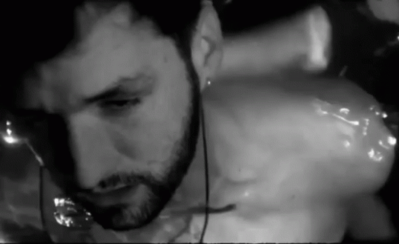 Black And White Man Holding Breath GIF