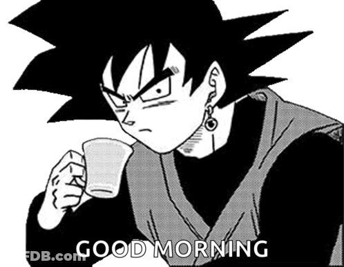 Black And White Man Holding Coffee Saying Good Morning GIF