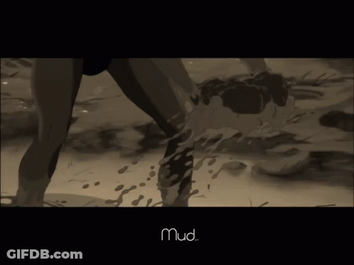 Black And White Man Holding Large Rock Mud GIF