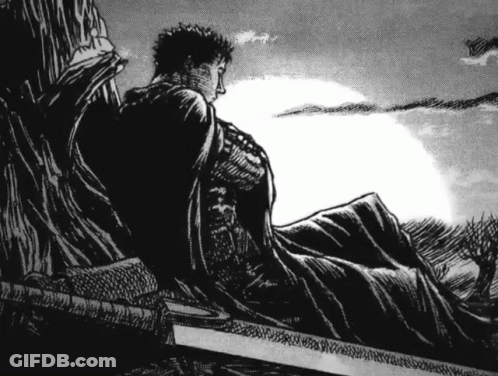 Black And White Man Holding Sword GIF