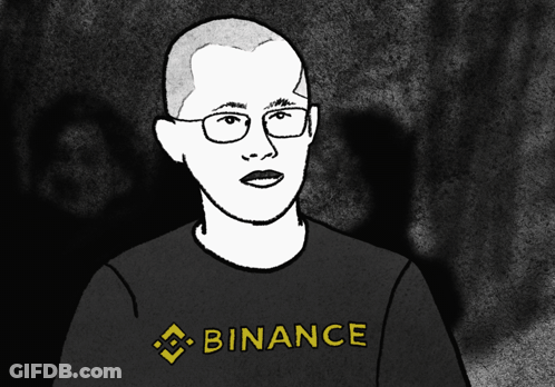 Black And White Man In Binance T-Shirt GIF