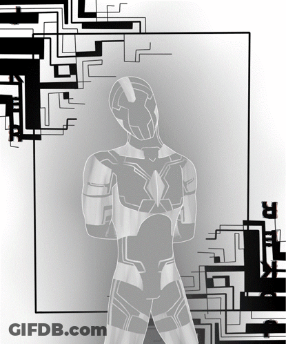 Black And White Man In Futuristic Suit GIF
