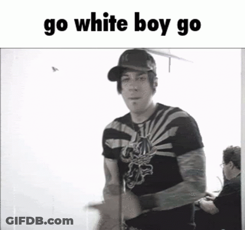Black And White Man In Hat Go White Boy Go GIF