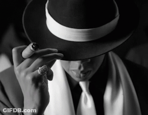 Black And White Man In Hat Smoking Cigar GIF