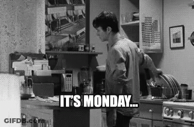 Black And White Man In Kitchen Saying It's Monday GIF