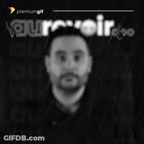Black And White Man In Rain Auravoir GIF