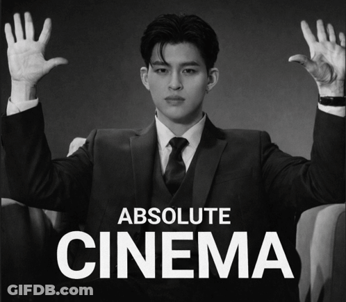 Black And White Man In Suit And Tie Saying Absolute Cinema GIF