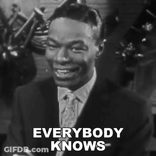 Black And White Man In Suit And Tie Saying Everybody Knows GIF
