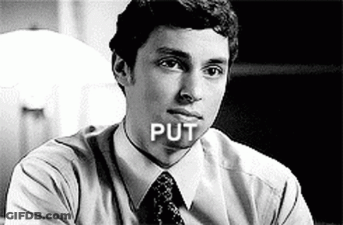Black And White Man In Suit And Tie Saying Put GIF