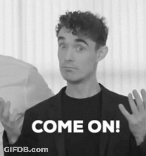 Black And White Man In Suit Saying Come On GIF