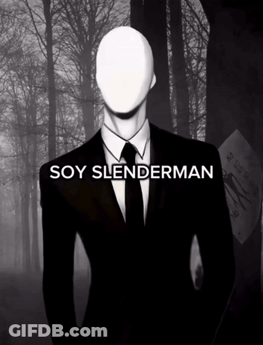 Black And White Man In Suit With Soy Slenderman GIF