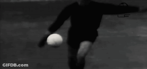 Black And White Man Kicking Soccer Ball GIF