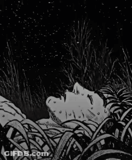 Black And White Man Laying Down In Grass GIF