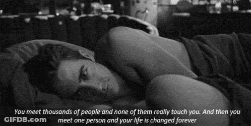 Black And White Man Laying On Bed With Quote GIF