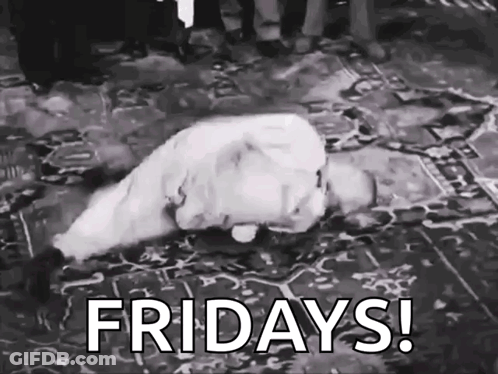 Black And White Man Laying On Floor Fridays GIF