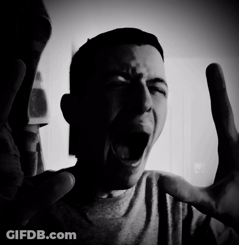 Black And White Man Mouth Wide Open GIF