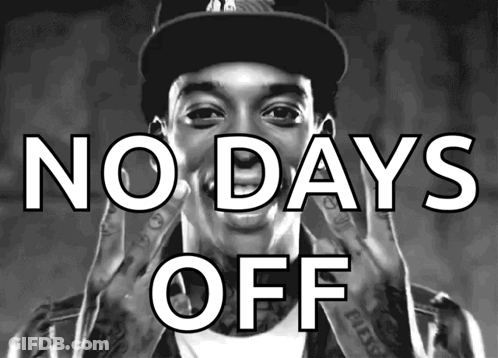 Black And White Man No Days Off GIF