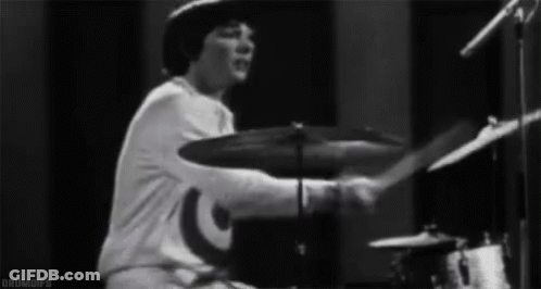 Black And White Man Playing Drums GIF