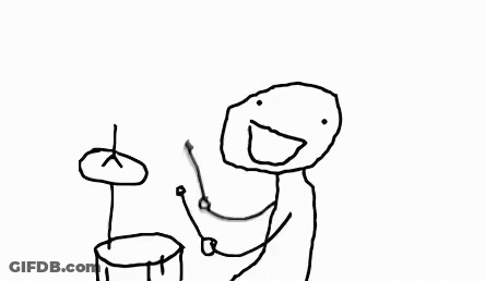 Black And White Man Playing Drums Ba Dum Tsss GIF