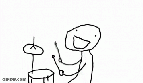 Black And White Man Playing Drums Ba Dum Tsss GIF