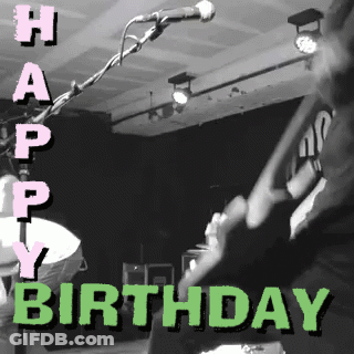 Black And White Man Playing Guitar Happy Birthday GIF
