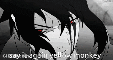 Black And White Man Red Eyes Say It Again Yellow Monkey GIF