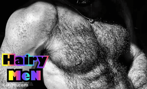 Black And White Man's Chest Hair GIF