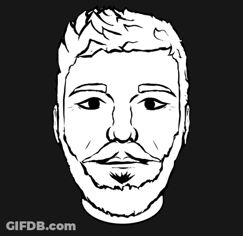 Black And White Man's Face Drawing GIF