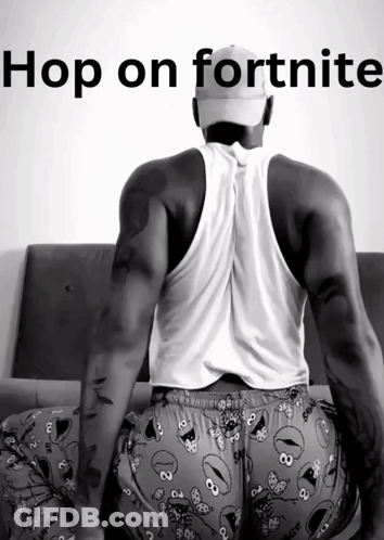 Black And White Man Saying Hop On Fortnite GIF