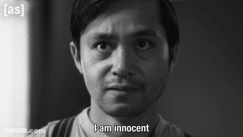 Black And White Man Saying I Am Innocent GIF
