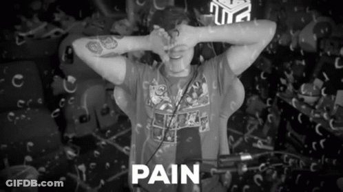 Black And White Man Saying Pain GIF