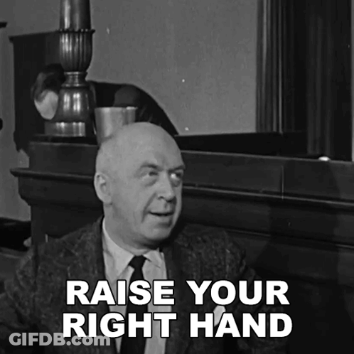 Black And White Man Saying Raise Your Right Hand GIF