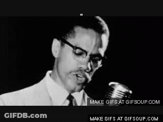 Black And White Man Singing Into Microphone Saying We Declare Our Right On This GIF