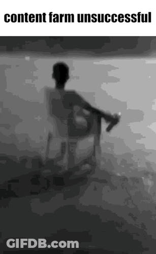 Black And White Man Sitting Holding Water Bottle GIF