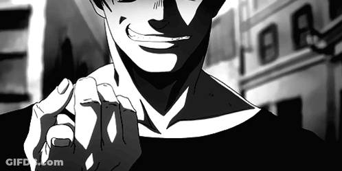 Black And White Man Smiling Pointing At Camera GIF