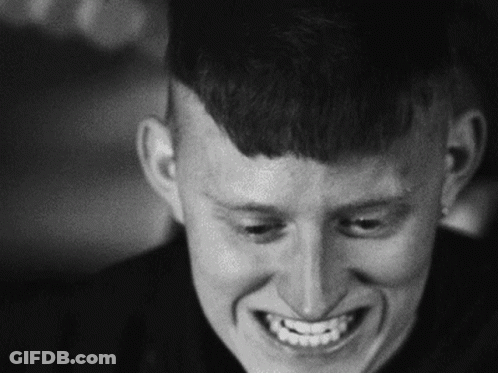 Black And White Man Smiling With Open Mouth GIF