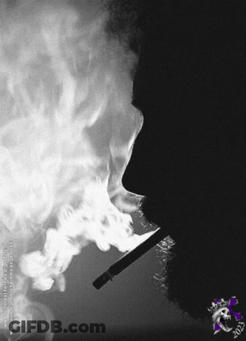 Black And White Man Smoking Cigarette 2003 GIF