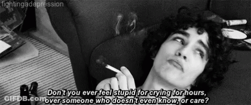 Black And White Man Smoking Cigarette With Quote GIF