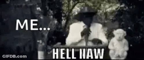 Black And White Man Statue Me ... Hell Haw GIF