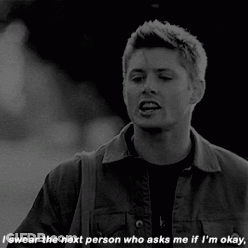 Black And White Man Swears At Next Person Who Asks If He Is Okay GIF