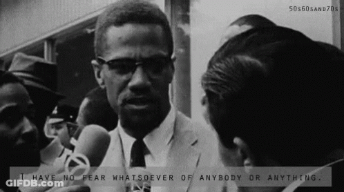 Black And White Man Talking Into Microphone Saying I Have No Fear GIF
