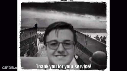 Black And White Man Thank You For Your Service GIF